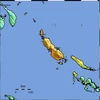 Bản đồ do USGS cung cấp về trận động đất mạnh 8 độ Richter ở Papua New Guinea ngày 22/1. (Nguồn: EPA/TTXVN)