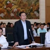 Phó viện trưởng Viện Kiểm sát nhân dân tối cao Nguyễn Hải Phong phát biểu ý kiến. (Ảnh: Phương Hoa/TTXVN)