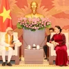Chủ tịch Quốc hội Nguyễn Thị Kim Ngân tiếp ông Geetesh Sharma, Chủ tịch Ủy ban Đoàn kết Ấn Độ - Việt Nam bang Tây Bengal (Ấn Độ) đang ở thăm Việt Nam. (Ảnh: Trọng Đức/TTXVN)