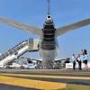 Máy bay Airbus A350-1000 XWB được trưng bày tại triển lãm Hàng không Paris ngày 21/6. (Nguồn: AFP/TTXVN)