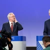  Bộ trưởng phụ trách Brexit của Anh David Davis (trái) và Trưởng đoàn đàm phán Brexit của EU Michel Barnier trong cuộc họp báo chung tại Brussels, Bỉ ngày 20/7. (Nguồn: AFP/TTXVN)