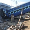  Hiện trường vụ tai nạn tàu hỏa tại quận Auraiya, bang Uttar Pradesh ngày 23/8. (Nguồn: AFP/TTXVN)