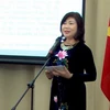 Đại sứ Hồ Đắc Minh Nguyệt phát biểu tại Lễ kỷ niệm. (Ảnh: Đại sứ quán Việt Nam tại Slovakia)