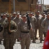 Binh sĩ Mỹ và Afghanistan tại Lashkar Gah, tỉnh Helmand, Afghanistan ngày 29/4. (Nguồn: AFP/TTXVN)