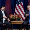 Quốc vương Qatar Sheikh Tamim bin Hamad al-Thani (trái) và Tổng thống Mỹ Donald Trump. (Nguồn: AFP/TTXVN)