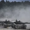 Xe tăng Nga trong một cuộc tập trận ngày 22/8. (Nguồn: AFP/TTXVN)