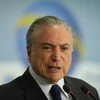 Tổng thống Brazil Michel Temer phát biểu trong cuộc họp báo ở Brasilia ngày 28/9. (AFP/TTXVN)