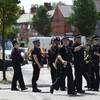 Cảnh sát Anh tăng cường an ninh tại Manchester ngày 27/5. (Nguồn: AFP/TTXVN)