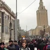 Hàng nghìn người tại thủ đô Moskva phải sơ tán do cảnh báo có bom ở nhiều địa điểm công cộng. (Nguồn: thesun.co.uk)