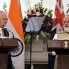 Thủ tướng Australia Malcolm Turnbull (trái) và người đồng cấp Ấn Độ Narendra Modi (phải) tại cuộc họp báo ở New Delhi, Ấn Độ ngày 10/4. (Nguồn: EPA/TTXVN)