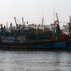 Tàu cá neo đậu tránh bão bên bờ biển Tây thành phố Rạch Giá, Kiên Giang. (Ảnh: Lê Huy Hải/TTXVN)