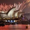 Màn bắn pháo hoa chào đón Năm mới ở Sydney. (Nguồn: AFP/TTXVN)