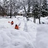 Tuyết ngập ngang người ở khu nghỉ dưỡng Zermatt.(Nguồn: EPA)