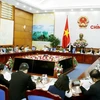 Phó Thủ tướng Thường trực Trương Hòa Bình, Trưởng Ban Chỉ đạo 896 phát biểu tại phiên họp. (Ảnh: Nguyễn Dân/TTXVN)
