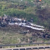 Hiện trường chiến đấu cơ F-16 của Israel rơi xuống gần một ngôi làng ở miền bắc Israel. (Nguồn: Reuters)
