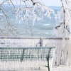 Nước đóng băng tại khu vực hồ Leman ở Geneva, Thụy Sĩ ngày 26/2. (Nguồn: THX/TTXVN)