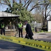 Cảnh sát điều tra tại hiện trường vụ nổ gần phố Galindo, Texas, Mỹ ngày 12/3. (Nguồn: AFP/TTXVN)