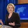 Bà Heather Nauert trong cuộc họp báo tại Washington DC., ngày 30/11/2017. (Nguồn: AFP/TTXVN)