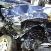 Chiếc xe tại hiện trường sau khi gây ra vụ tai nạn thảm khốc. (Nguồn: nation.co.ke)
