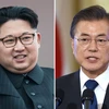  Nhà lãnh đạo Triều Tiên Kim Jong-un (trái) và Tổng thống Hàn Quốc Moon Jae-in (phải). (Nguồn: AFP/TTXVN)