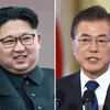 Nhà lãnh đạo Triều Tiên Kim Jong-un (trái) và Tổng thống Hàn Quốc Moon Jae-in. (Nguồn: TTXVN phát)