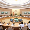 Toàn cảnh Thủ tướng Nguyễn Xuân Phúc phát biểu tại phiên họp. (Ảnh: Thống Nhất/TTXVN)