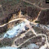 Bãi thử hạt nhân Punggye-ri của Triều Tiên. (Nguồn: AP/TTXVN)