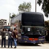  Xe chở phiến quân và gia đình sơ tán khỏi thị trấn Yalda, Babila và Beit Sahem, Syria ngày 3/5. (Nguồn: THX/TTXVN)