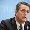 Tổng Giám đốc WTO Roberto Azeved tại cuộc họp báo ở Geneva, Thụy Sĩ. (Nguồn: AFP/TTXVN)