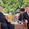 Chủ tịch Tập Cận Bình và nhà lãnh đạo Kim Jong-un tại thành phố Đại Liên, Trung Quốc hồi tháng 5. (Ảnh: KCNA)