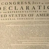 Bản sao Bản Tuyên ngôn Độc lập Mỹ từ năm 1776 được trưng bày tại Philadelphia. (Ảnh: AFP)