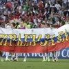 Các cầu thủ đội tuyển Nga mừng chiến thắng trong trận đấu với Tây Ban Nha ở vòng 1/8 World Cup 2018 tại Moskva ngày 1/7. (Nguồn: AFP/TTXVN)