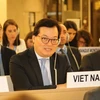Đại sứ Dương Chí Dũng tại một phiên họp của Hội đồng Nhân quyền LHQ ở Geneva. (Ảnh: TTXVN phát)