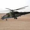 Trực thăng Mi-24 của Nga tham gia hỗ trợ cuộc chiến chống IS của quân đội Syria tại khu vực Deir Ezzor, Syria ngày 15/9/2017. (Nguồn: AFP/TTXVN)