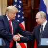 Tổng thống Mỹ Donald Trump (trái) và người đồng cấp Nga Vladimir Putin trong cuộc họp báo sau cuộc gặp thượng đỉnh ở Helsinki, Phần Lan ngày 16/7. (Nguồn: EFE-EPA/TTXVN)