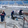 Các lao động Triều Tiên làm việc tại một công trường xây dựng ở đảo Kunashiri, một trong những hòn đảo bị tranh chấp của Nga nằm ngoài khơi Hokkaido. (Nguồn: nypost.com)