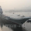 Tàu sân bay "Type 001A" rời cảng ở Đại Liên, Trung Quốc bắt đầu chuyến chạy thử ngày 13/5. (Nguồn: THX/TTXVN)