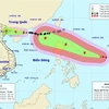 Bản đồ đường đi của siêu bão Mangkhut. (Ảnh: TTXVN phát)