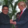Tổng thống Mỹ Donald Trump và nhà lãnh đạo Triều Tiên Kim Jong-un. (Nguồn: ST)
