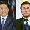  Thủ tướng Nhật Bản Shinzo Abe và Tổng thống Hàn Quốc Moon Jae-in. (Nguồn: Kyodo) 
