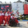 Phái đoàn Triều Tiên tới Làng VĐV ở Jakarta, Indonesia để tham dự Asian Para Games ngày 4/10/2018. (Ảnh: Yonhap/TTXVN)