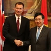 Phó Thủ tướng, Bộ trưởng Ngoại giao Phạm Bình Minh gặp Bộ trưởng Ngoại giao Anh Jeremy Hunt tại trụ sở Bộ Ngoại giao Anh ngày 10/10/2018. (Ảnh: TTXVN)