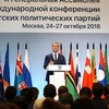 Thủ tướng Nga D.Medvedev phát biểu tại Hội nghị. (Ảnh: Tâm Hằng/TTXVN)