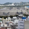 Máy bay Osprey tại căn cứ Hải quân Futenma ở Ginowan, tỉnh Okinawa, Nhật Bản. (Ảnh: AFP/ TTXVN)
