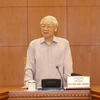 Tổng Bí thư, Chủ tịch nước Nguyễn Phú Trọng phát biểu. (Ảnh: Trí Dũng/TTXVN)