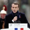 Tổng thống Pháp Emmanuel Macron phát biểu tại lễ kỷ niệm 100 năm ngày kết thúc Chiến tranh Thế giới thứ nhất ở thủ đô Paris. (Ảnh: AFP/TTXVN)