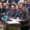 Thủ tướng Anh Theresa May phát biểu tại phiên họp Hạ viện ở thủ đô London. (Ảnh: AFP/TTXVN)
