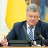 Tổng thống Ukraine Petro Poroshenko chủ trì phiên họp của Hội đồng An ninh và Quốc phòng Ukraine tai Kiev ngày 26/11/2018. (Ảnh: AFP/TTXVN)