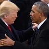 Tổng thống Mỹ Donald Trump (trái) và người tiền nhiệm Barack Obama. (Nguồn: Getty)