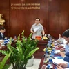 Trong ảnh: Bí thư Thành ủy Hà Nội Hoàng Trung Hải phát biểu tại buổi làm việc. Ảnh: Minh Nghĩa- TTXVN 